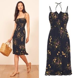 Reformation genie ruffle smock dress